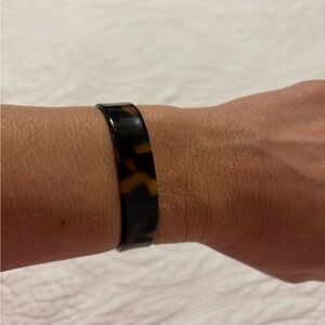 Vintage Tortoiseshell Resin cuff Bracelet - Black & Brown